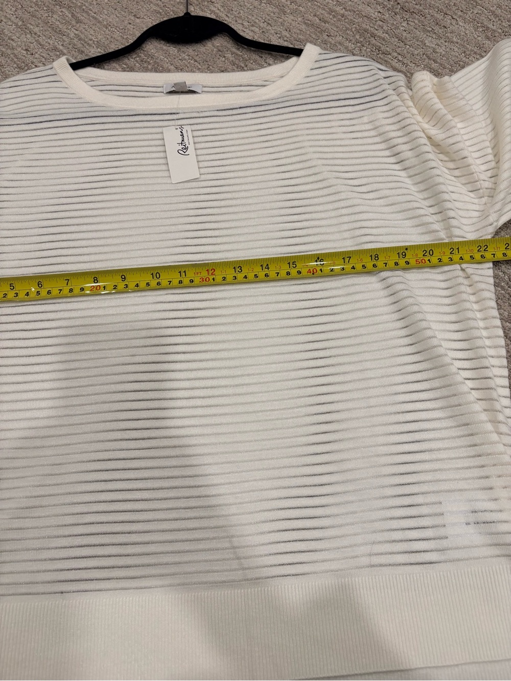 Reitmans Ivory Sheer Ribbed Dolman Sleeve Sweater Size L/G - Picture 9 of 11